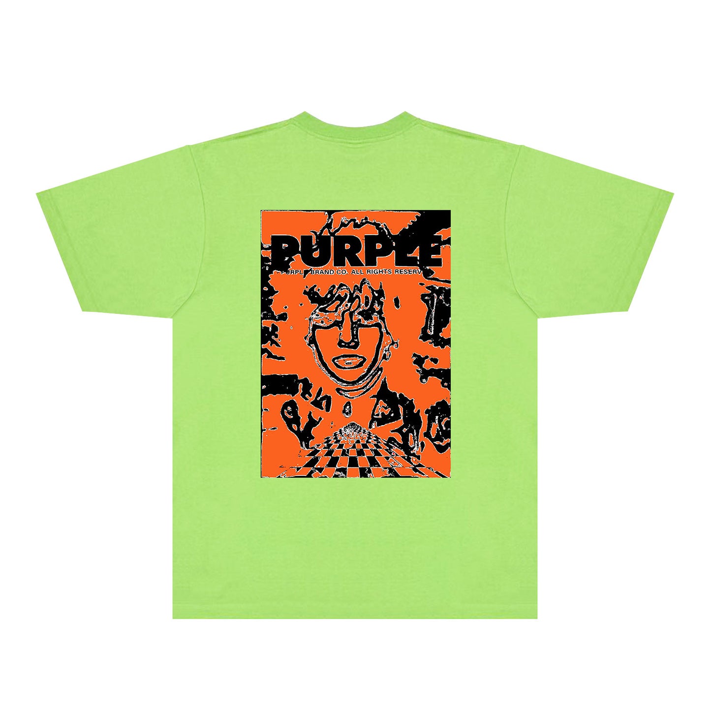 Purple Orange Face Graphic T-Shirt Short Sleeve Casual Streetwear Tee PUR151