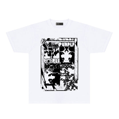 Purple Graffiti Maze Graphic T-Shirt Short Sleeve Casual Streetwear Tee PUR153