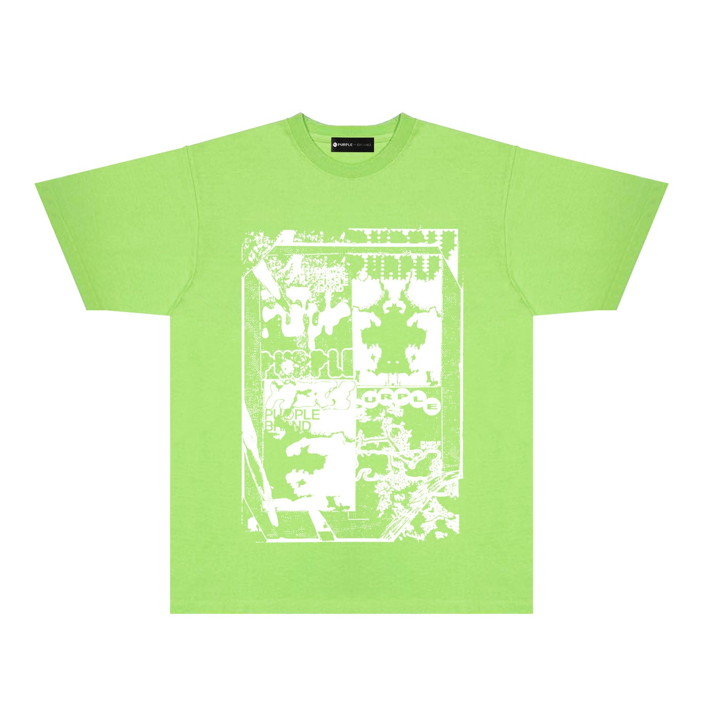 Purple Graffiti Maze Graphic T-Shirt Short Sleeve Casual Streetwear Tee PUR153