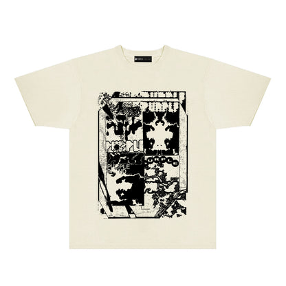 Purple Graffiti Maze Graphic T-Shirt Short Sleeve Casual Streetwear Tee PUR153