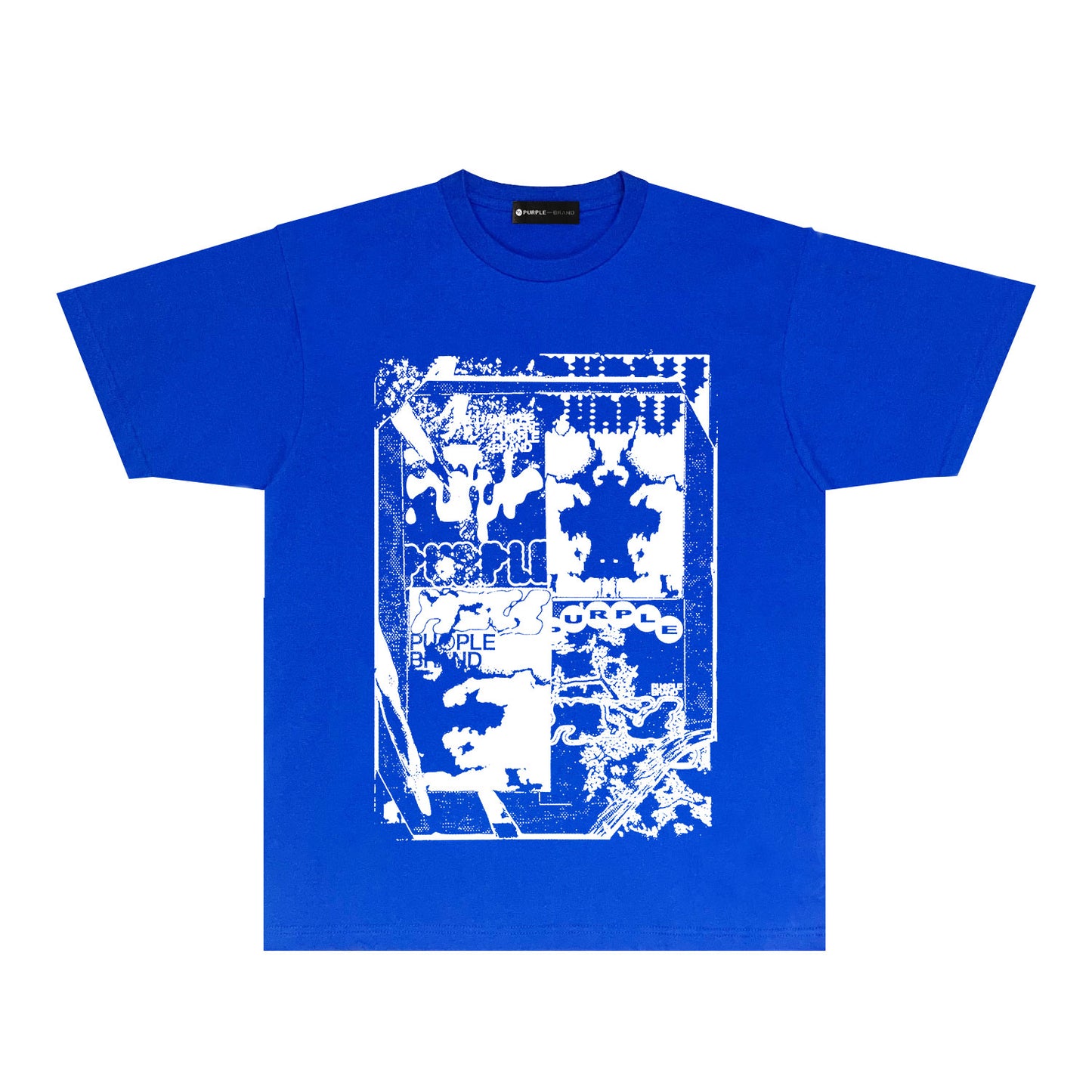 Purple Graffiti Maze Graphic T-Shirt Short Sleeve Casual Streetwear Tee PUR153