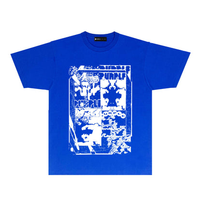 Purple Graffiti Maze Graphic T-Shirt Short Sleeve Casual Streetwear Tee PUR153