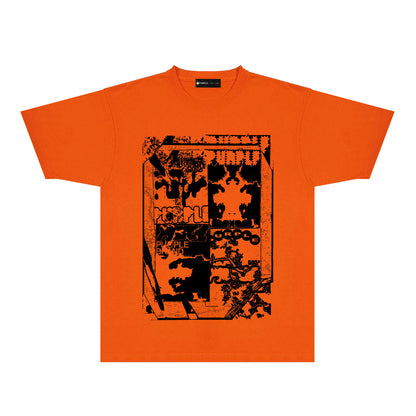 Purple Graffiti Maze Graphic T-Shirt Short Sleeve Casual Streetwear Tee PUR153