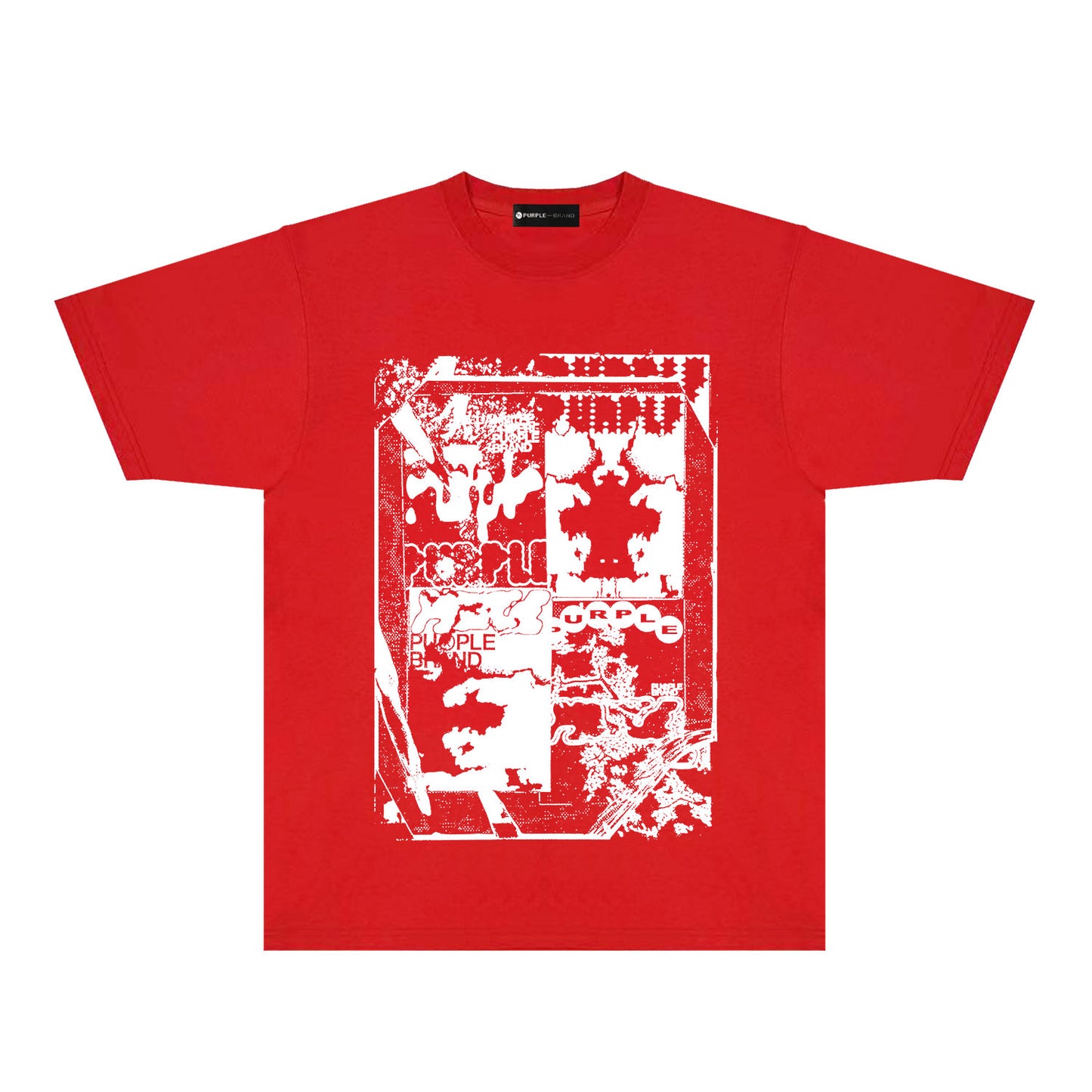 Purple Graffiti Maze Graphic T-Shirt Short Sleeve Casual Streetwear Tee PUR153