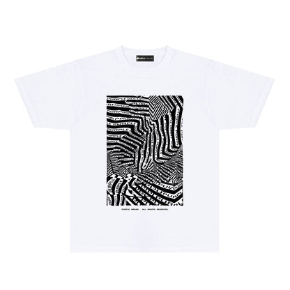 Purple Graffiti Maze Graphic T-Shirt Short Sleeve Casual Streetwear Tee PUR155
