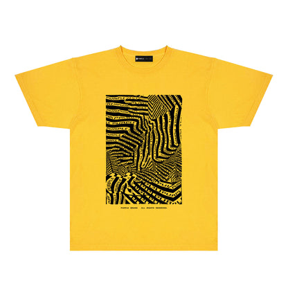 Purple Graffiti Maze Graphic T-Shirt Short Sleeve Casual Streetwear Tee PUR155
