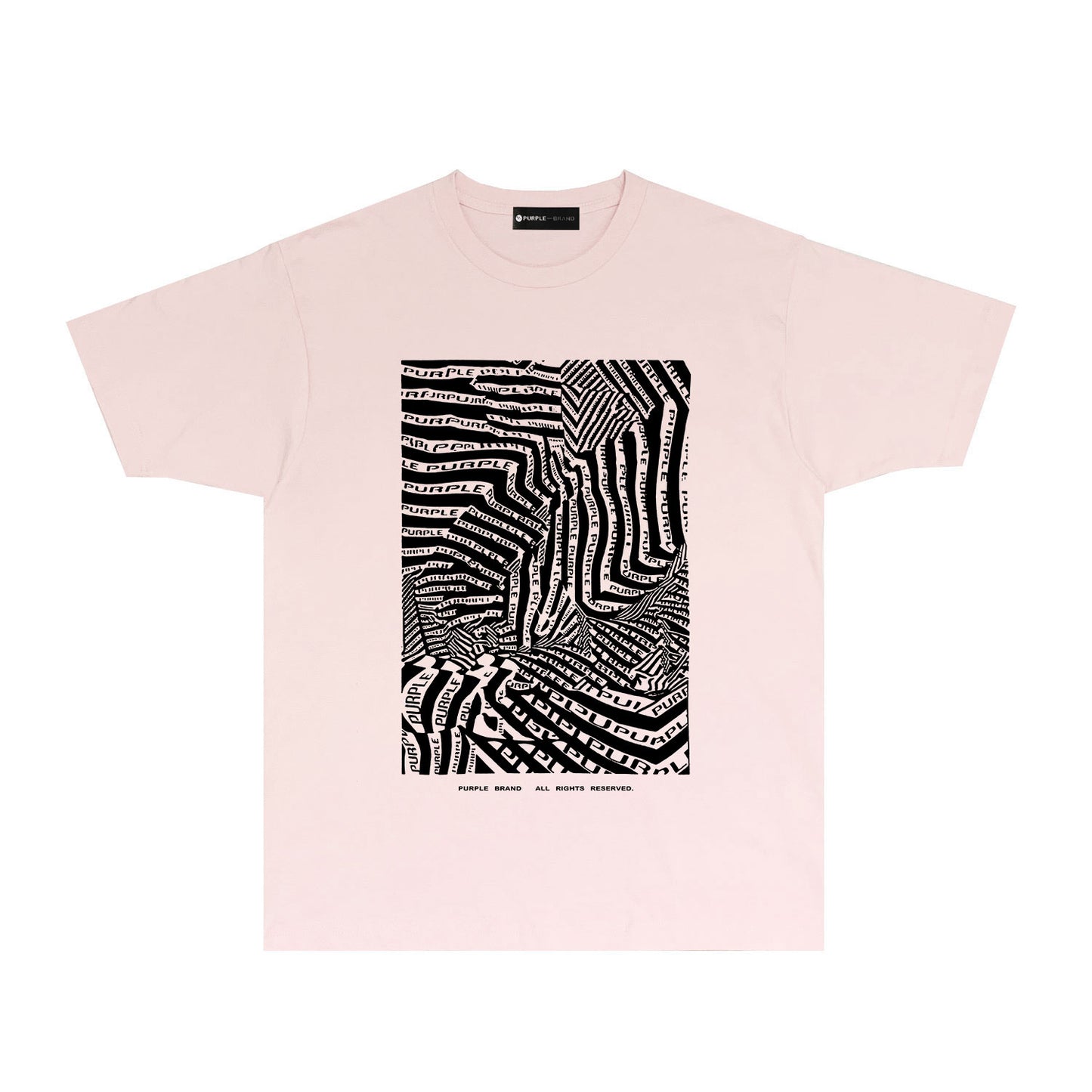 Purple Graffiti Maze Graphic T-Shirt Short Sleeve Casual Streetwear Tee PUR155