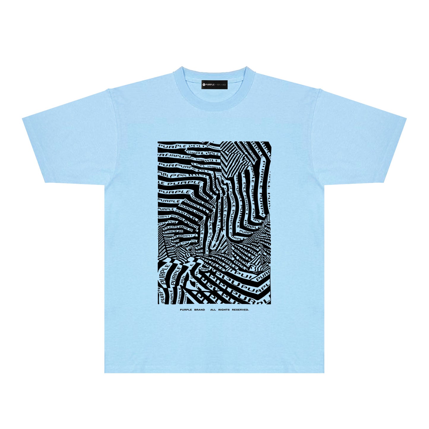 Purple Graffiti Maze Graphic T-Shirt Short Sleeve Casual Streetwear Tee PUR155