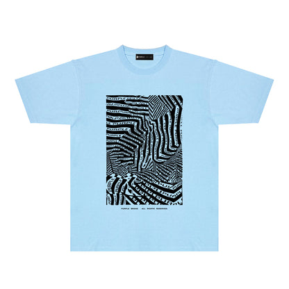 Purple Graffiti Maze Graphic T-Shirt Short Sleeve Casual Streetwear Tee PUR155