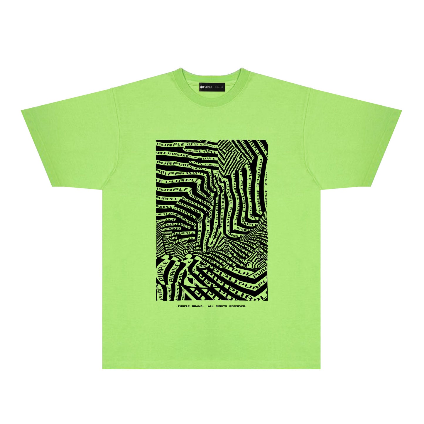 Purple Graffiti Maze Graphic T-Shirt Short Sleeve Casual Streetwear Tee PUR155