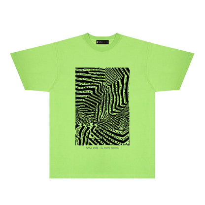 Purple Graffiti Maze Graphic T-Shirt Short Sleeve Casual Streetwear Tee PUR155