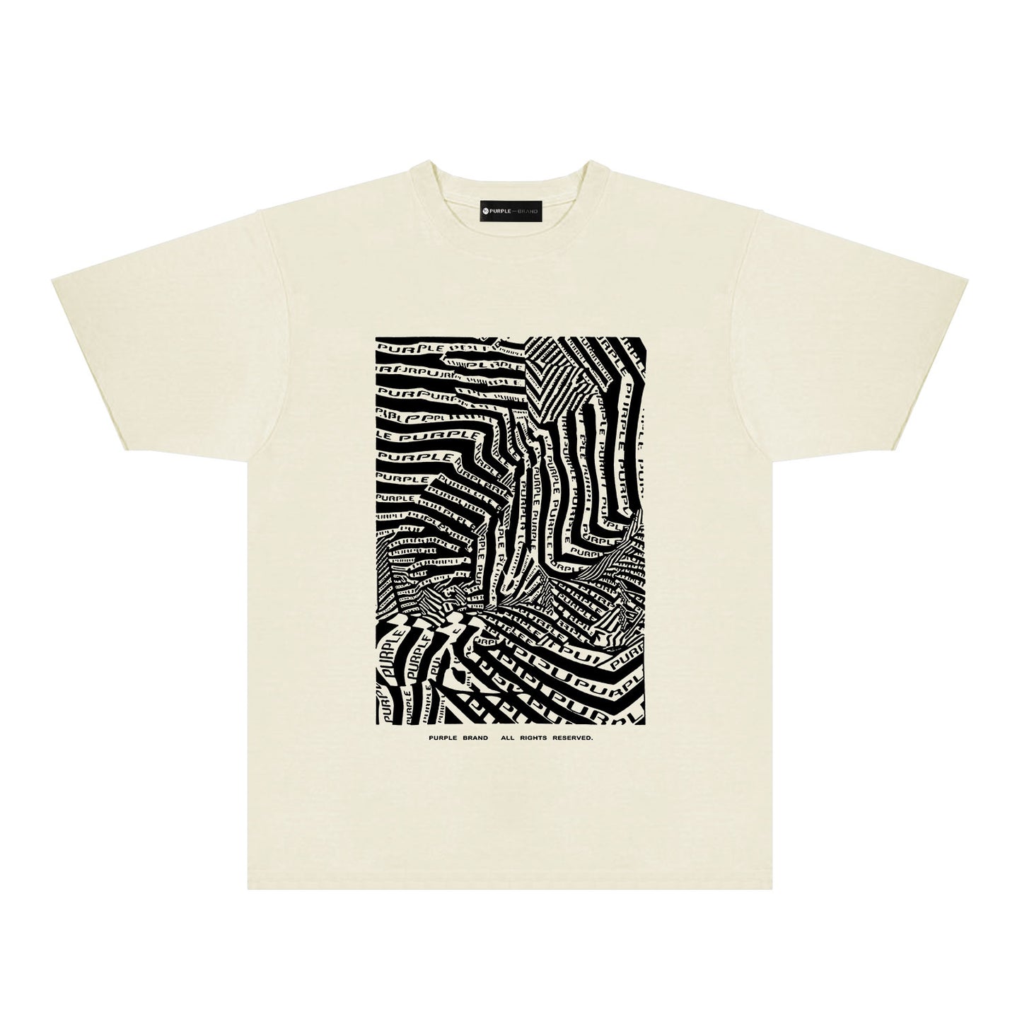 Purple Graffiti Maze Graphic T-Shirt Short Sleeve Casual Streetwear Tee PUR155
