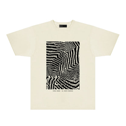 Purple Graffiti Maze Graphic T-Shirt Short Sleeve Casual Streetwear Tee PUR155