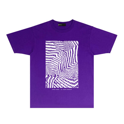 Purple Graffiti Maze Graphic T-Shirt Short Sleeve Casual Streetwear Tee PUR155