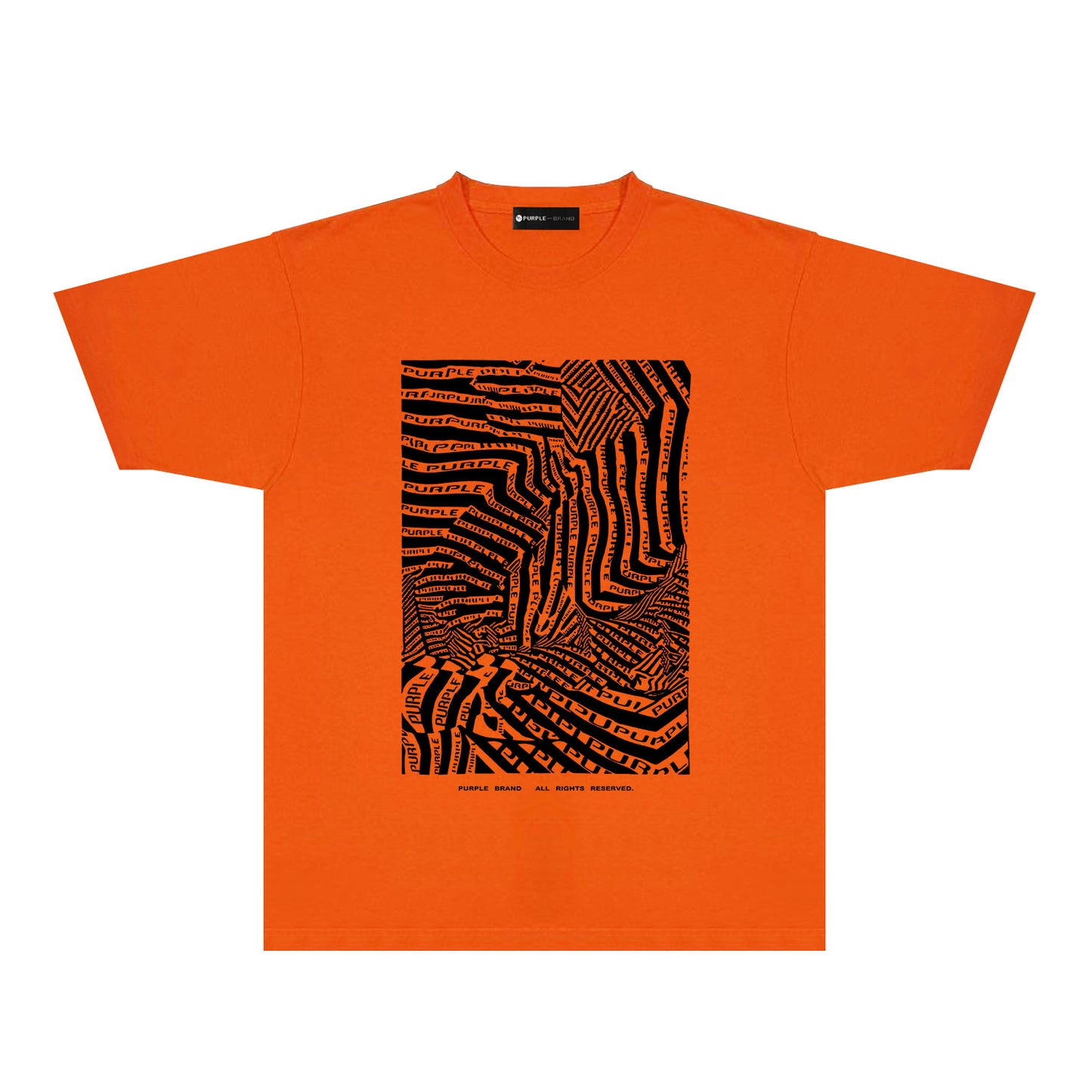 Purple Graffiti Maze Graphic T-Shirt Short Sleeve Casual Streetwear Tee PUR155