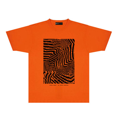 Purple Graffiti Maze Graphic T-Shirt Short Sleeve Casual Streetwear Tee PUR155