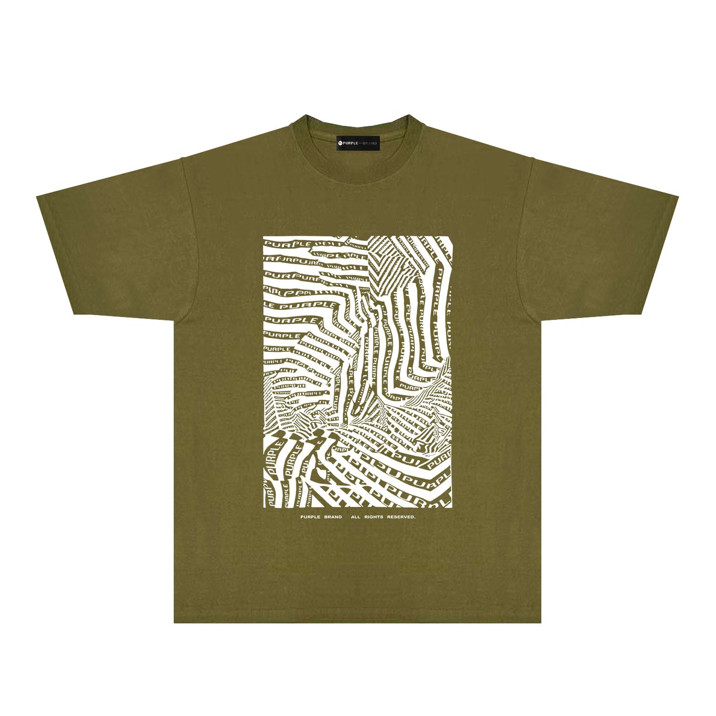 Purple Graffiti Maze Graphic T-Shirt Short Sleeve Casual Streetwear Tee PUR155