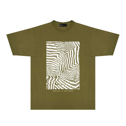 Purple Graffiti Maze Graphic T-Shirt Short Sleeve Casual Streetwear Tee PUR155