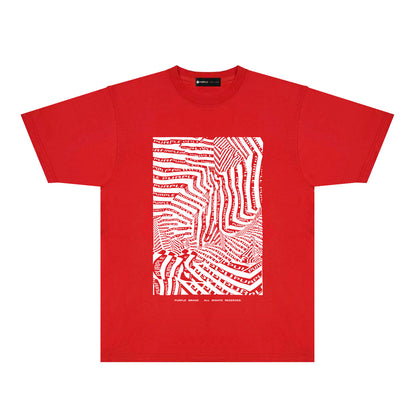 Purple Graffiti Maze Graphic T-Shirt Short Sleeve Casual Streetwear Tee PUR155
