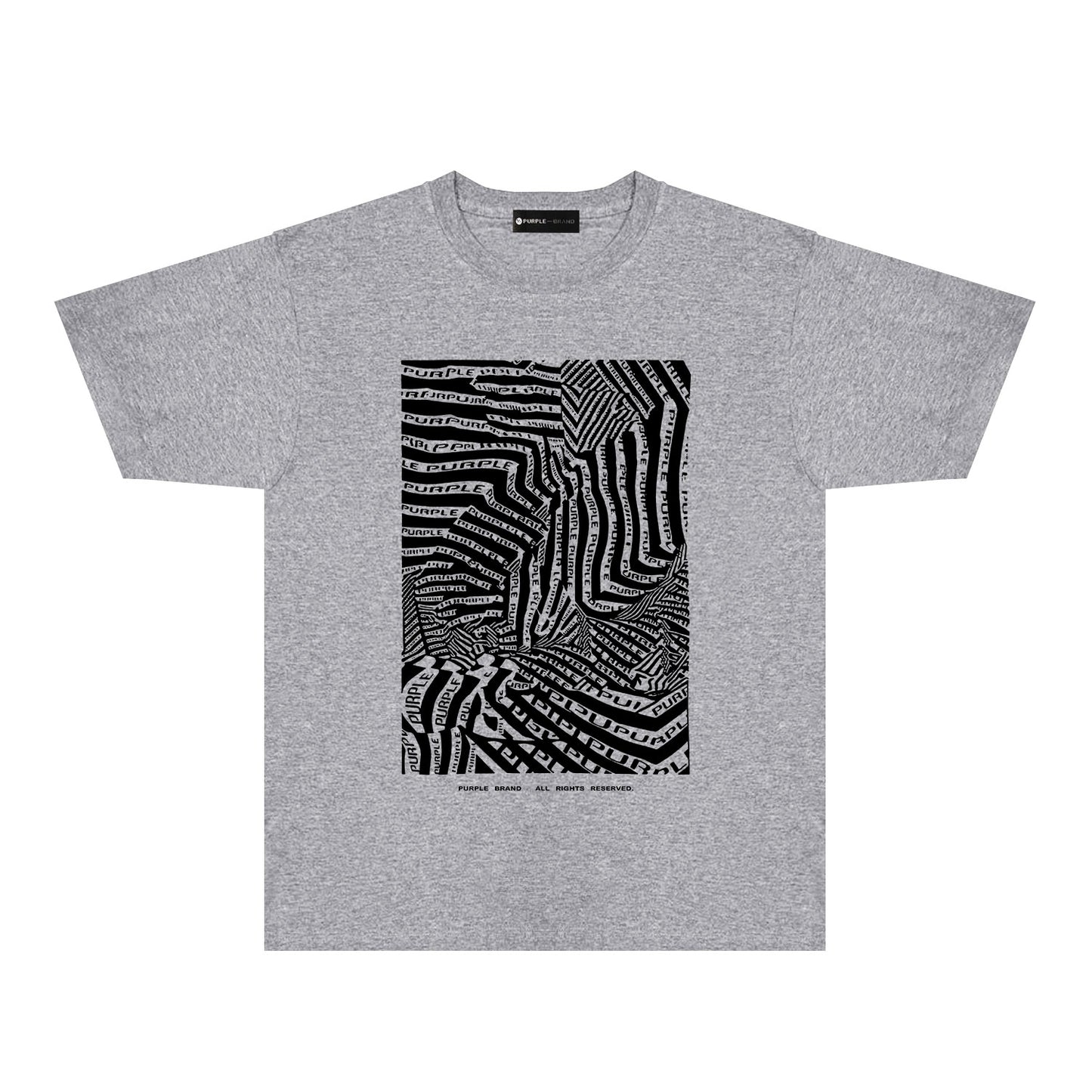 Purple Graffiti Maze Graphic T-Shirt Short Sleeve Casual Streetwear Tee PUR155