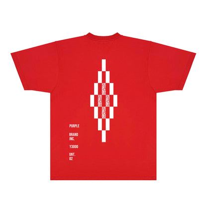 Purple Diamond Letter Graphic T-Shirt Short Sleeve Casual Streetwear Tee PUR157
