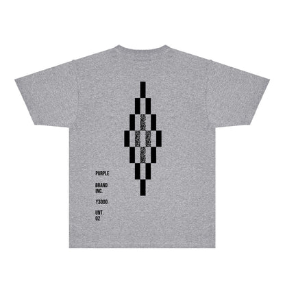 Purple Diamond Letter Graphic T-Shirt Short Sleeve Casual Streetwear Tee PUR157