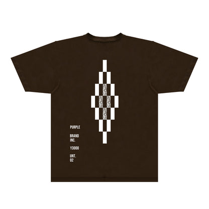Purple Diamond Letter Graphic T-Shirt Short Sleeve Casual Streetwear Tee PUR157