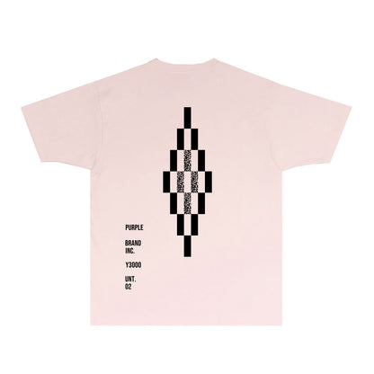 Purple Diamond Letter Graphic T-Shirt Short Sleeve Casual Streetwear Tee PUR157