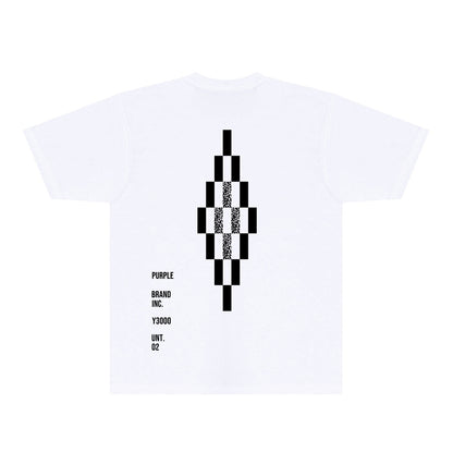 Purple Diamond Letter Graphic T-Shirt Short Sleeve Casual Streetwear Tee PUR157