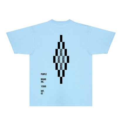Purple Diamond Letter Graphic T-Shirt Short Sleeve Casual Streetwear Tee PUR157