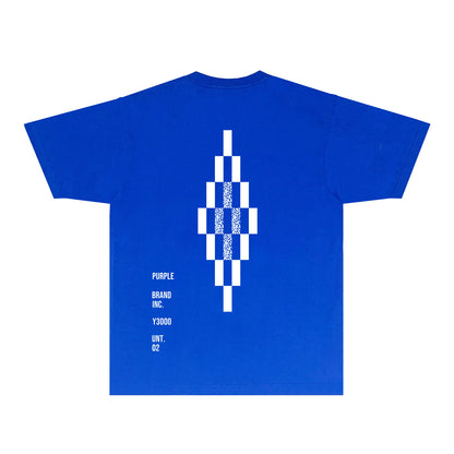 Purple Diamond Letter Graphic T-Shirt Short Sleeve Casual Streetwear Tee PUR157