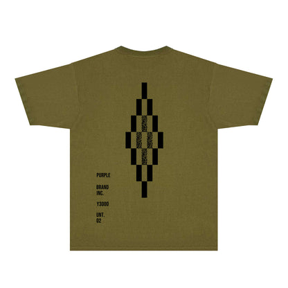 Purple Diamond Letter Graphic T-Shirt Short Sleeve Casual Streetwear Tee PUR157