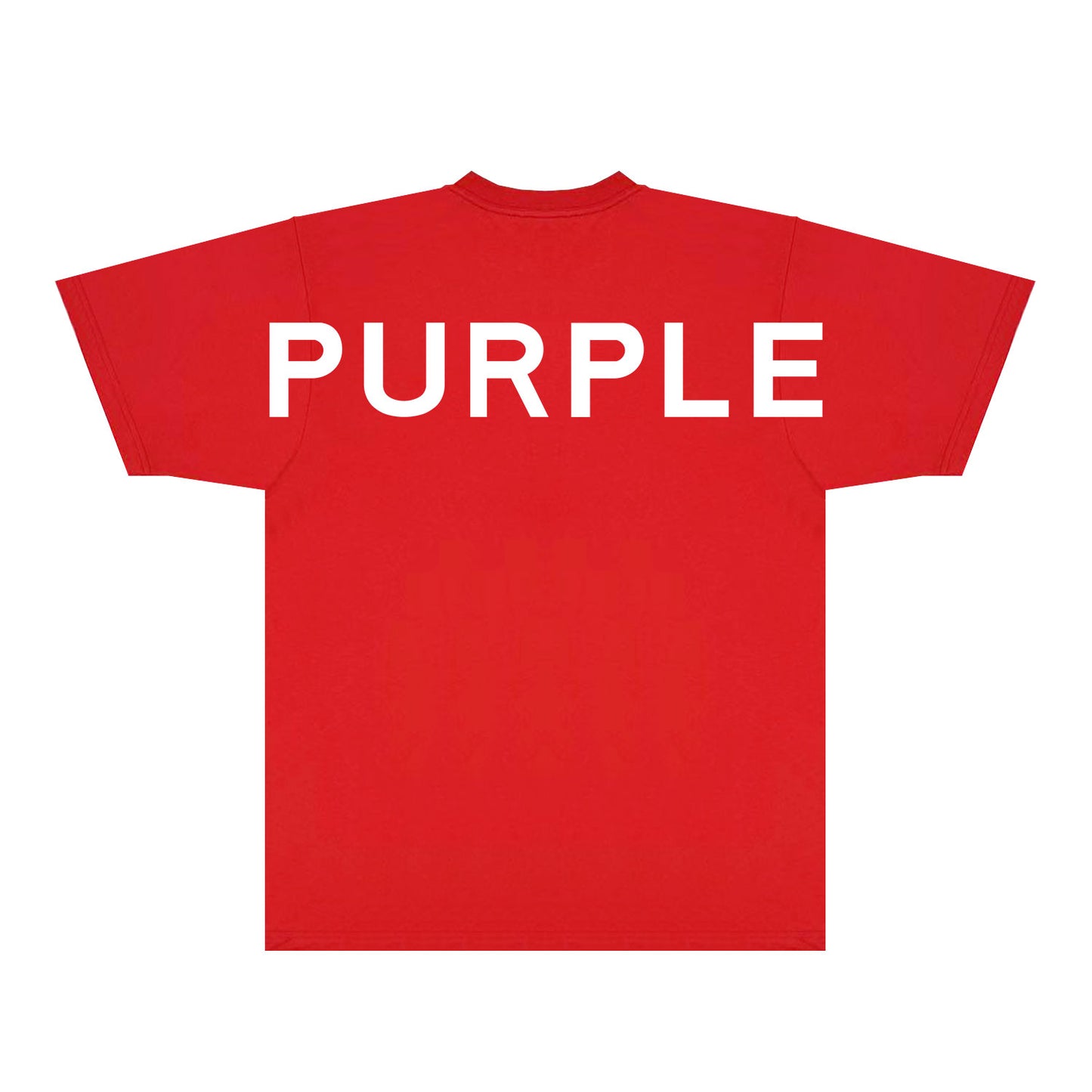 Purple Large Back Print Front Minimal Graphic T-Shirt Short Sleeve Casual Streetwear Tee PUR158