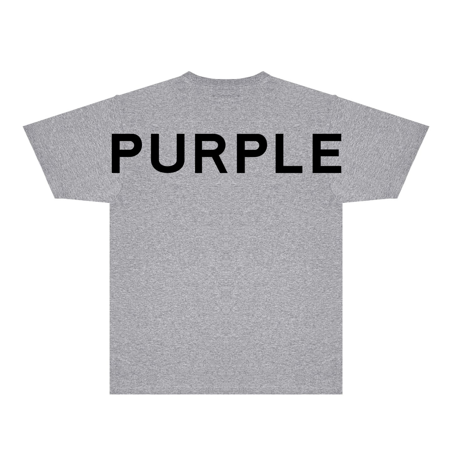 Purple Large Back Print Front Minimal Graphic T-Shirt Short Sleeve Casual Streetwear Tee PUR158