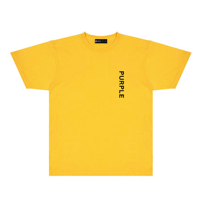Purple Large Back Print Front Minimal Graphic T-Shirt Short Sleeve Casual Streetwear Tee PUR158