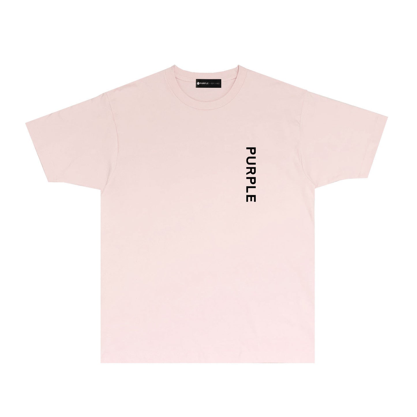 Purple Large Back Print Front Minimal Graphic T-Shirt Short Sleeve Casual Streetwear Tee PUR158