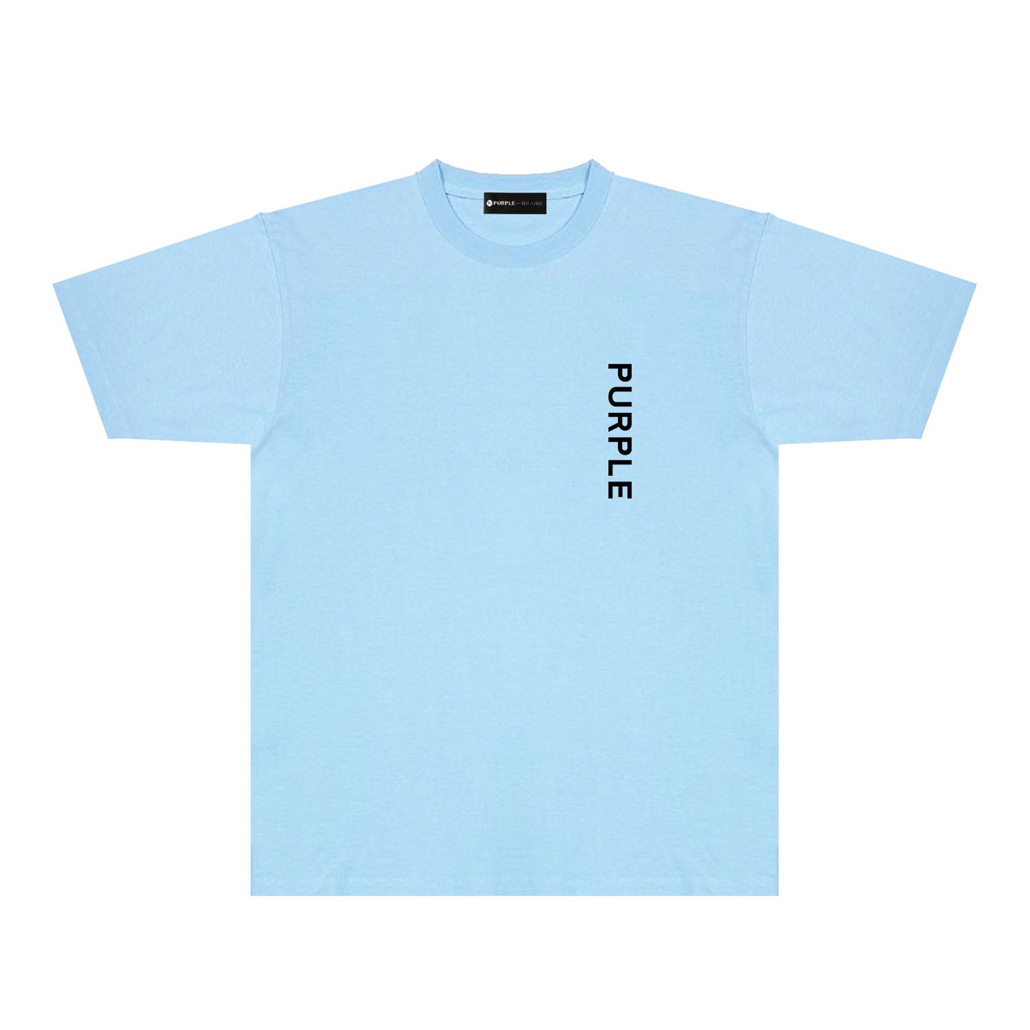 Purple Large Back Print Front Minimal Graphic T-Shirt Short Sleeve Casual Streetwear Tee PUR158