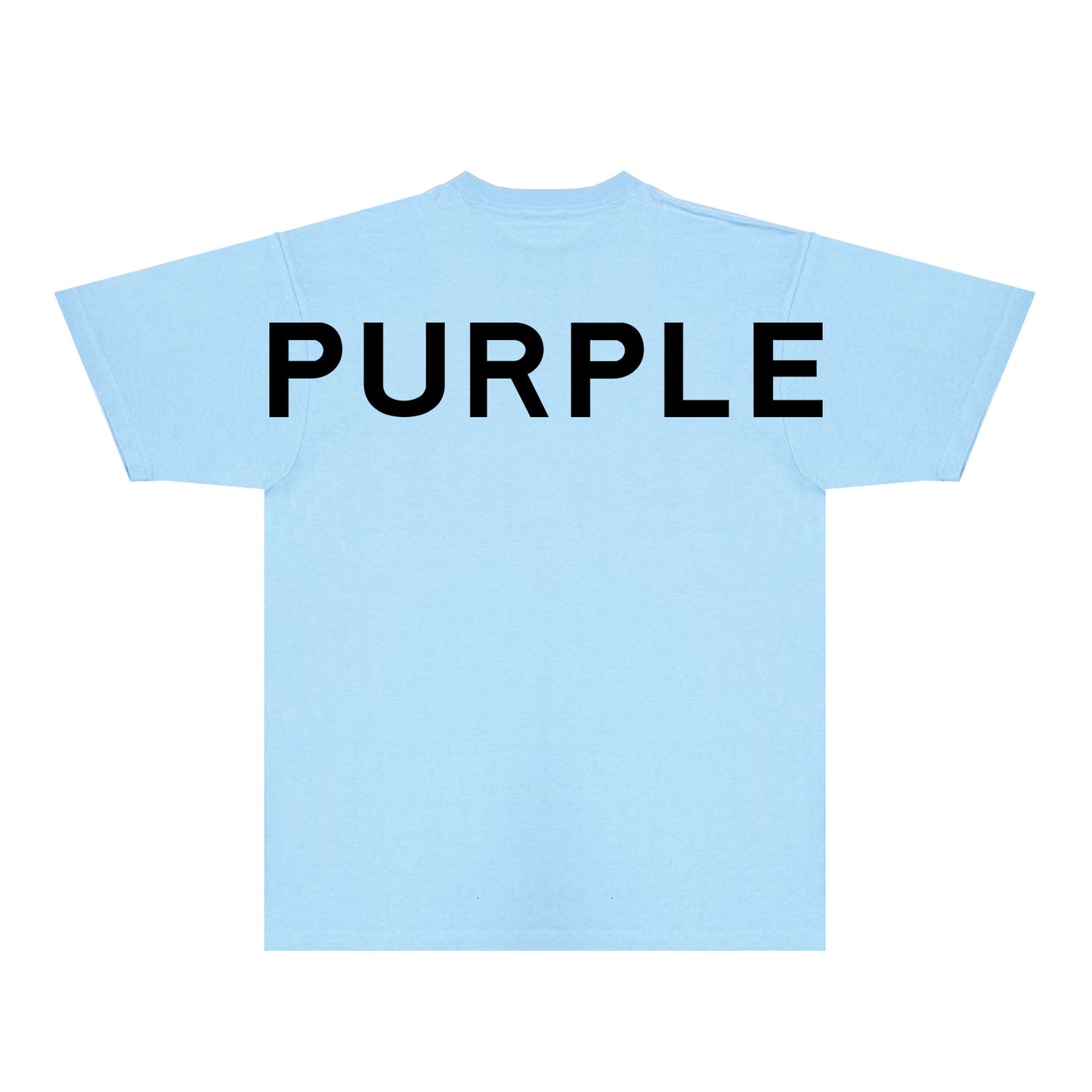 Purple Large Back Print Front Minimal Graphic T-Shirt Short Sleeve Casual Streetwear Tee PUR158