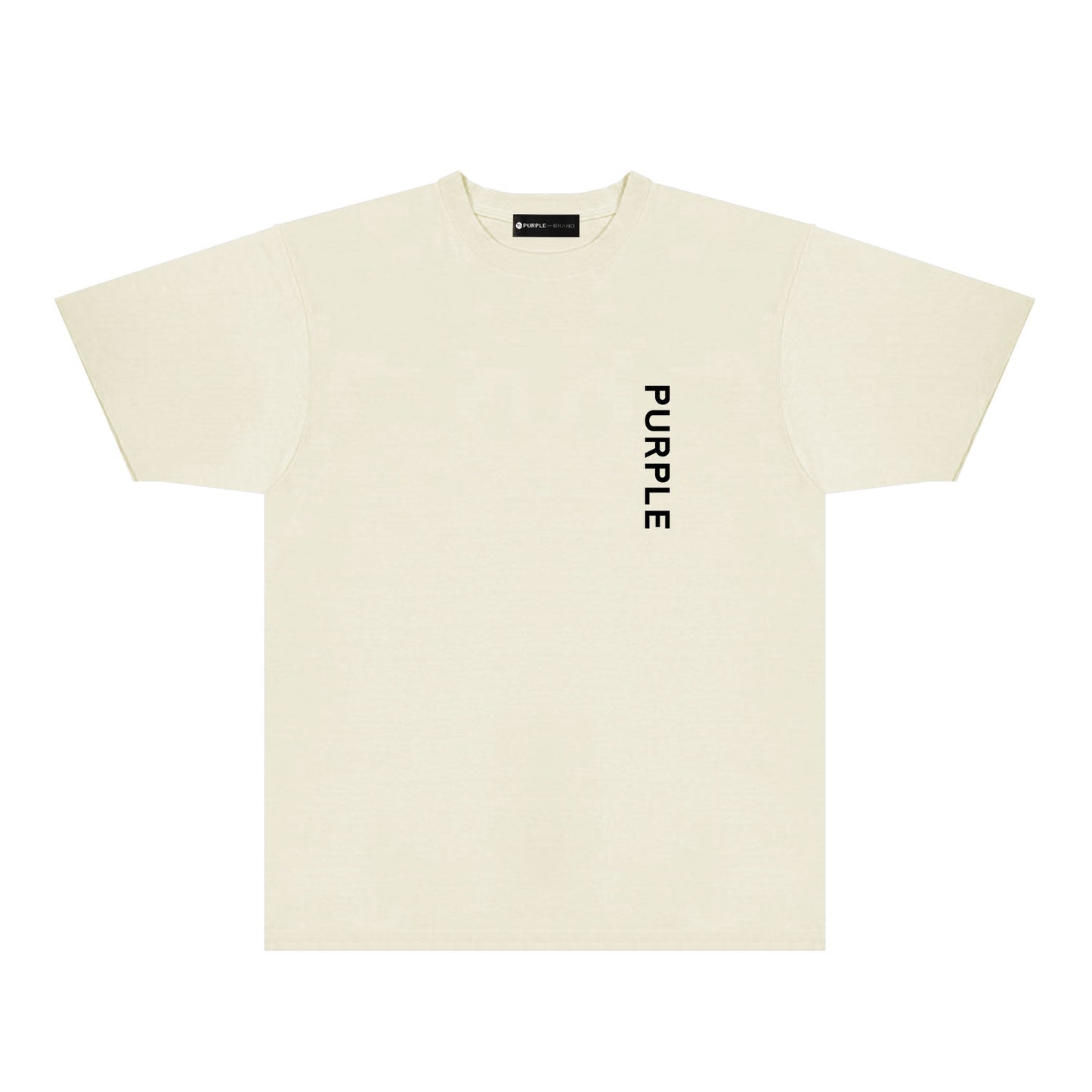 Purple Large Back Print Front Minimal Graphic T-Shirt Short Sleeve Casual Streetwear Tee PUR158