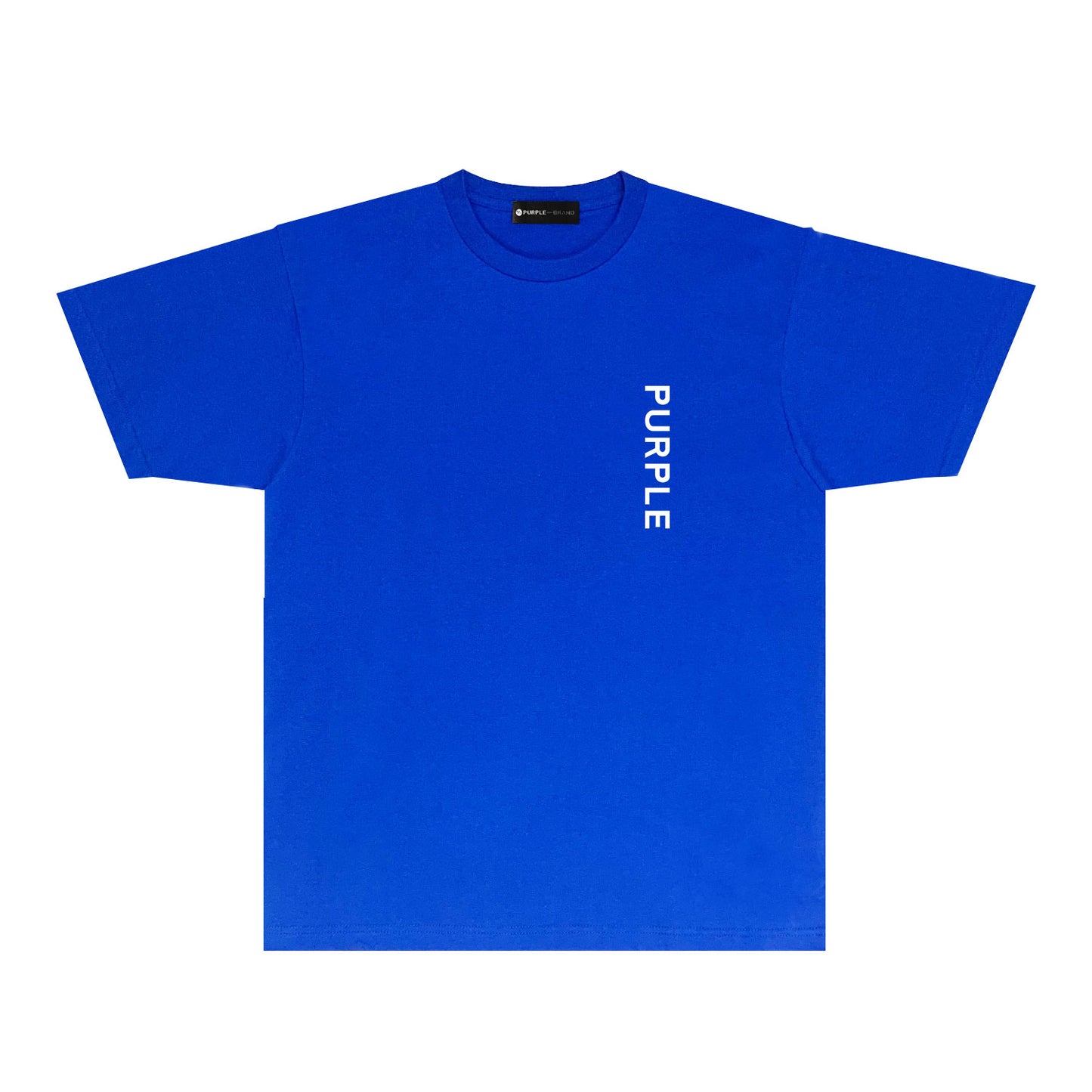 Purple Large Back Print Front Minimal Graphic T-Shirt Short Sleeve Casual Streetwear Tee PUR158