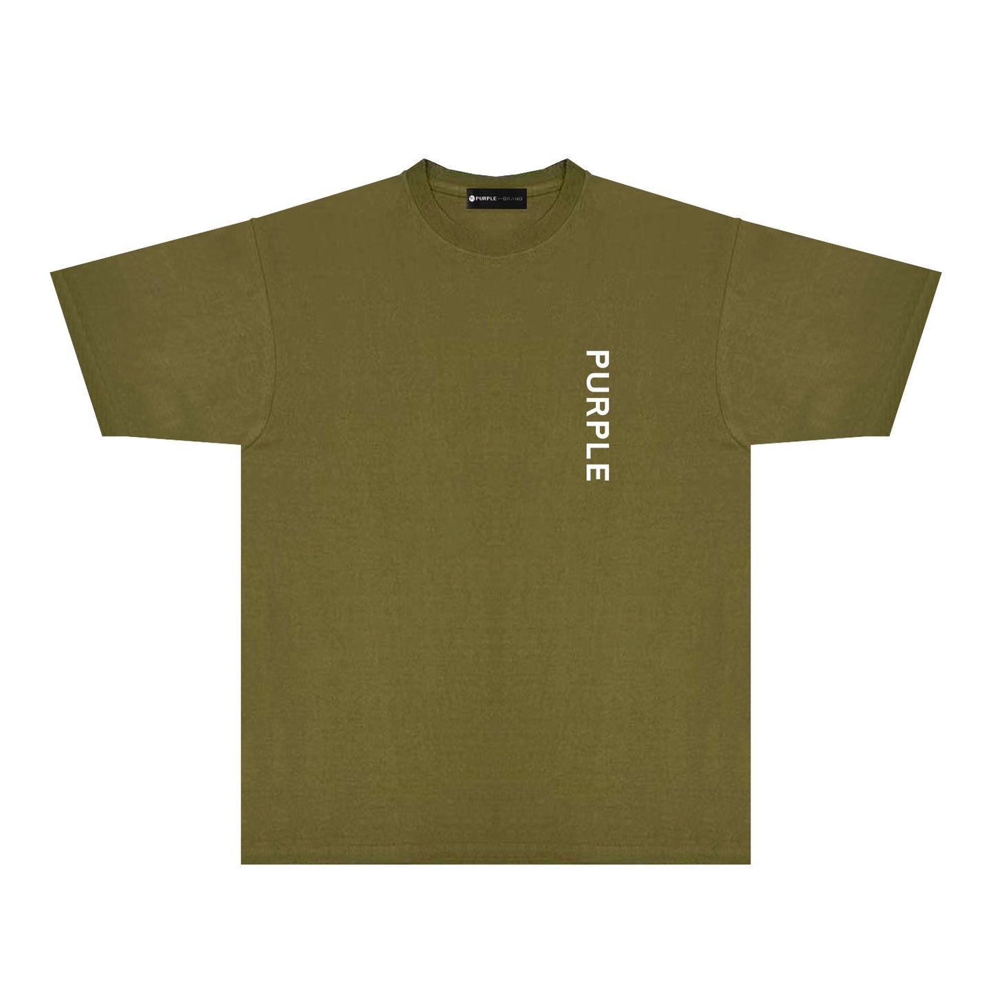 Purple Large Back Print Front Minimal Graphic T-Shirt Short Sleeve Casual Streetwear Tee PUR158