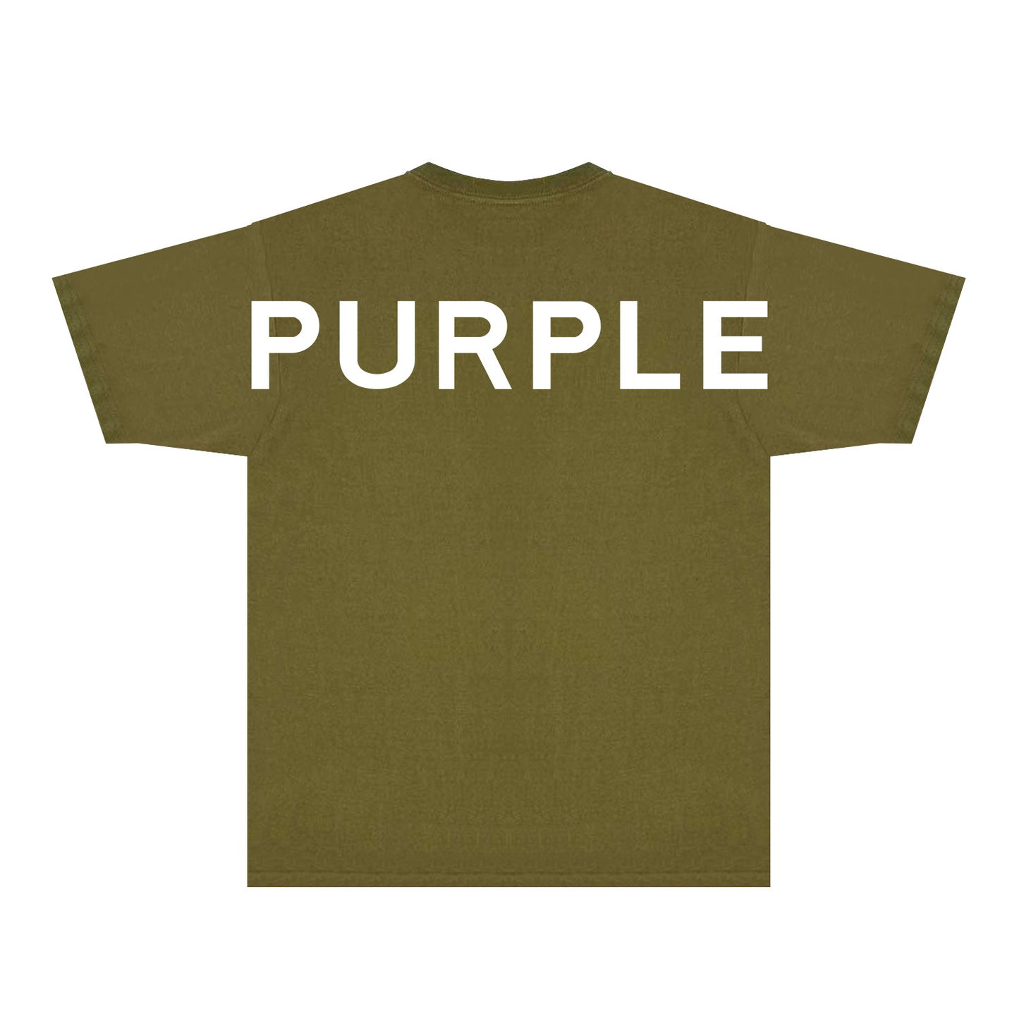 Purple Large Back Print Front Minimal Graphic T-Shirt Short Sleeve Casual Streetwear Tee PUR158