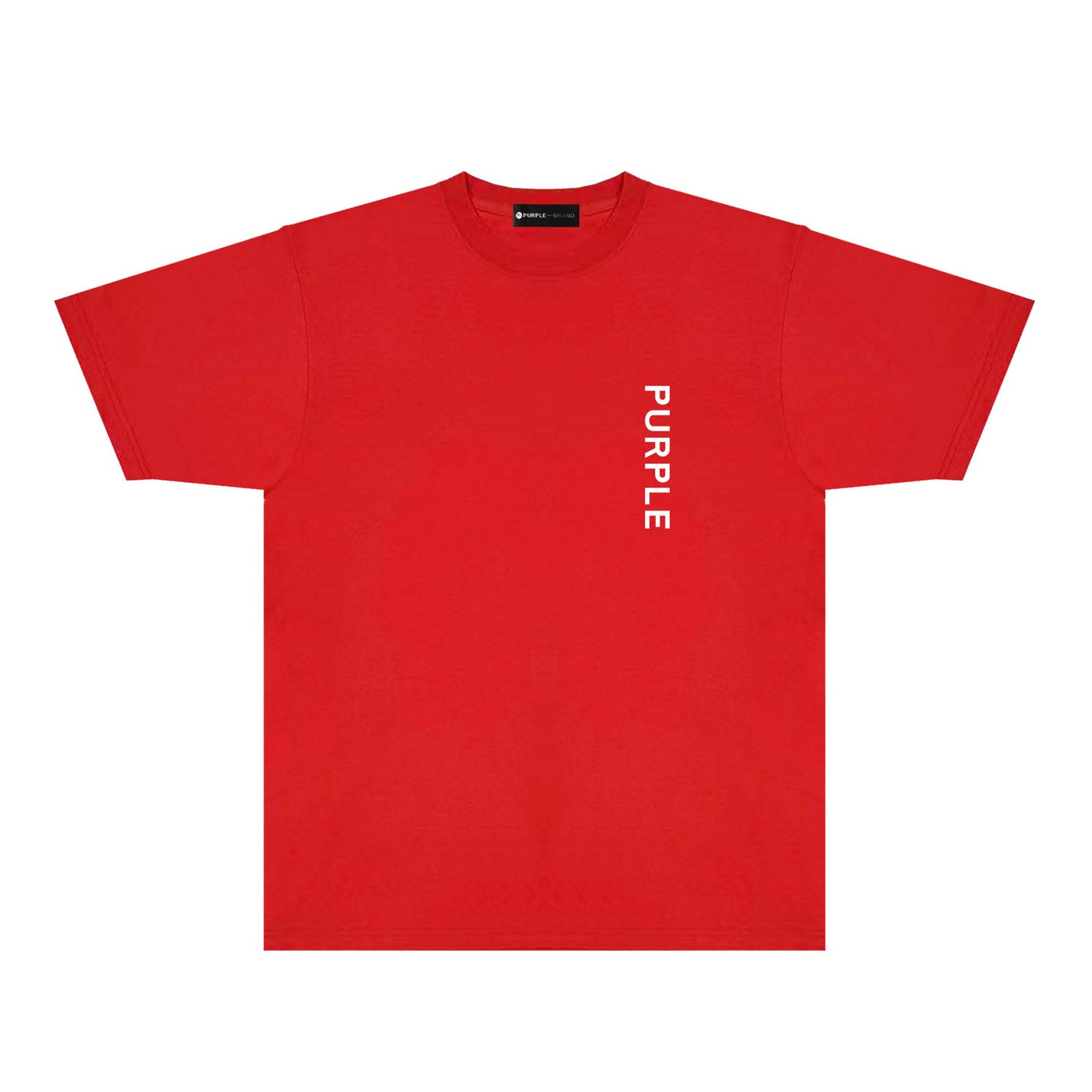 Purple Large Back Print Front Minimal Graphic T-Shirt Short Sleeve Casual Streetwear Tee PUR158