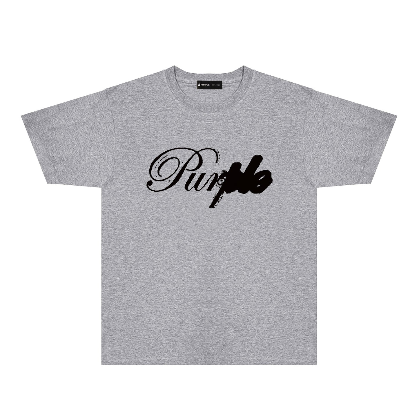 Purple Ink Typography Graphic T-Shirt Short Sleeve Casual Streetwear Tee PUR160