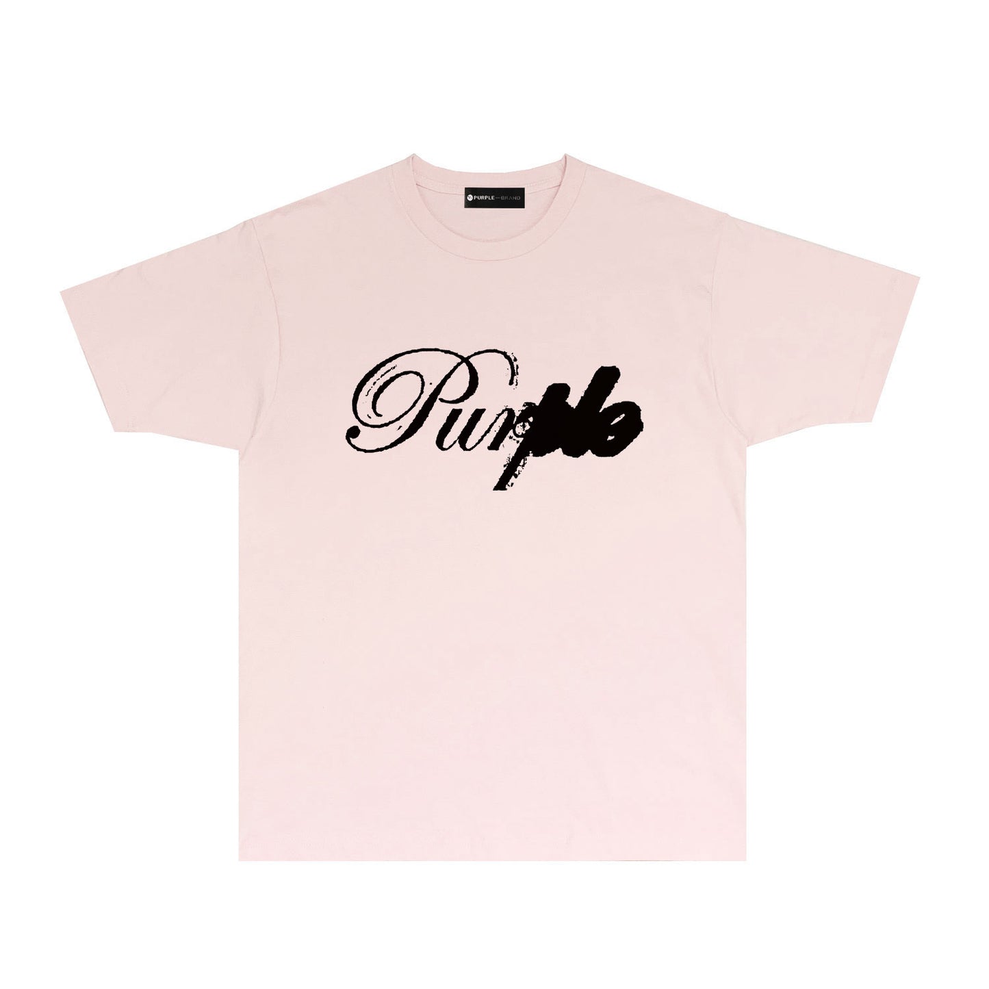 Purple Ink Typography Graphic T-Shirt Short Sleeve Casual Streetwear Tee PUR160