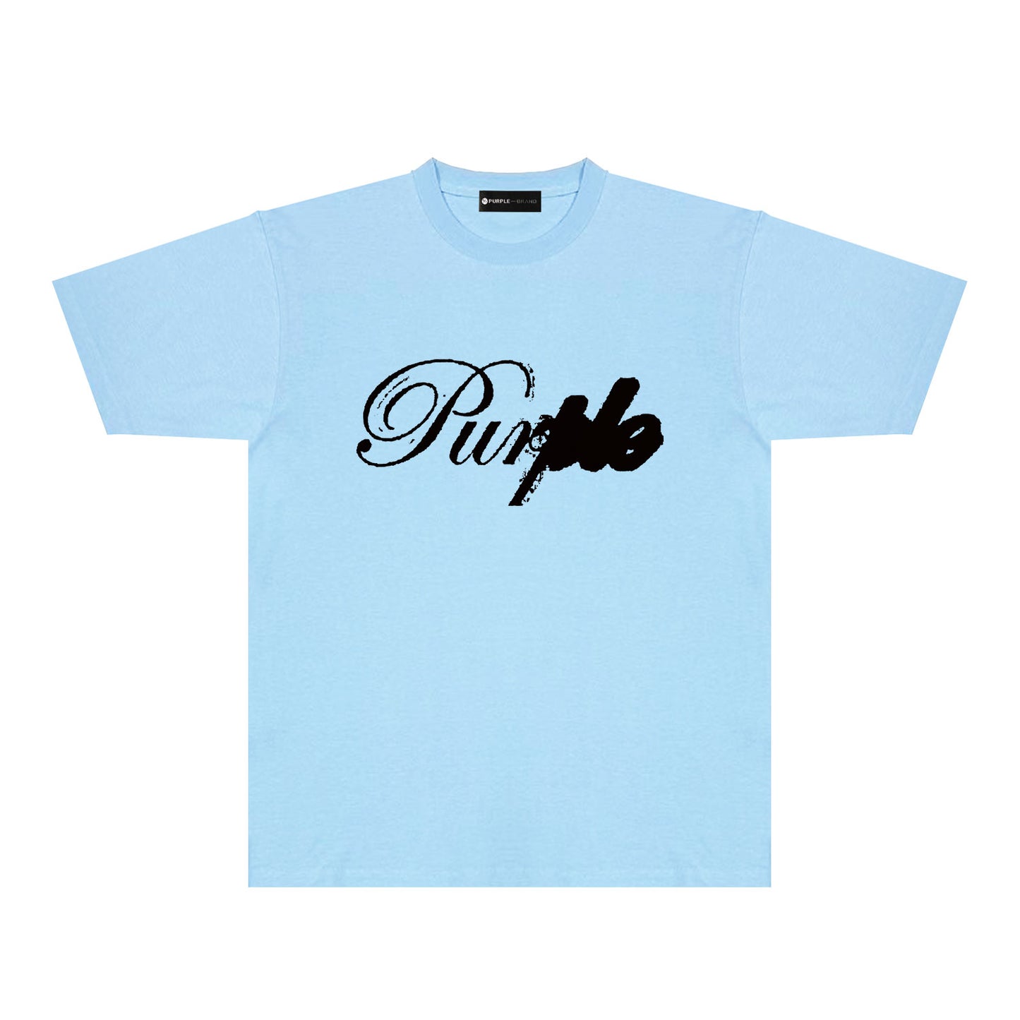 Purple Ink Typography Graphic T-Shirt Short Sleeve Casual Streetwear Tee PUR160