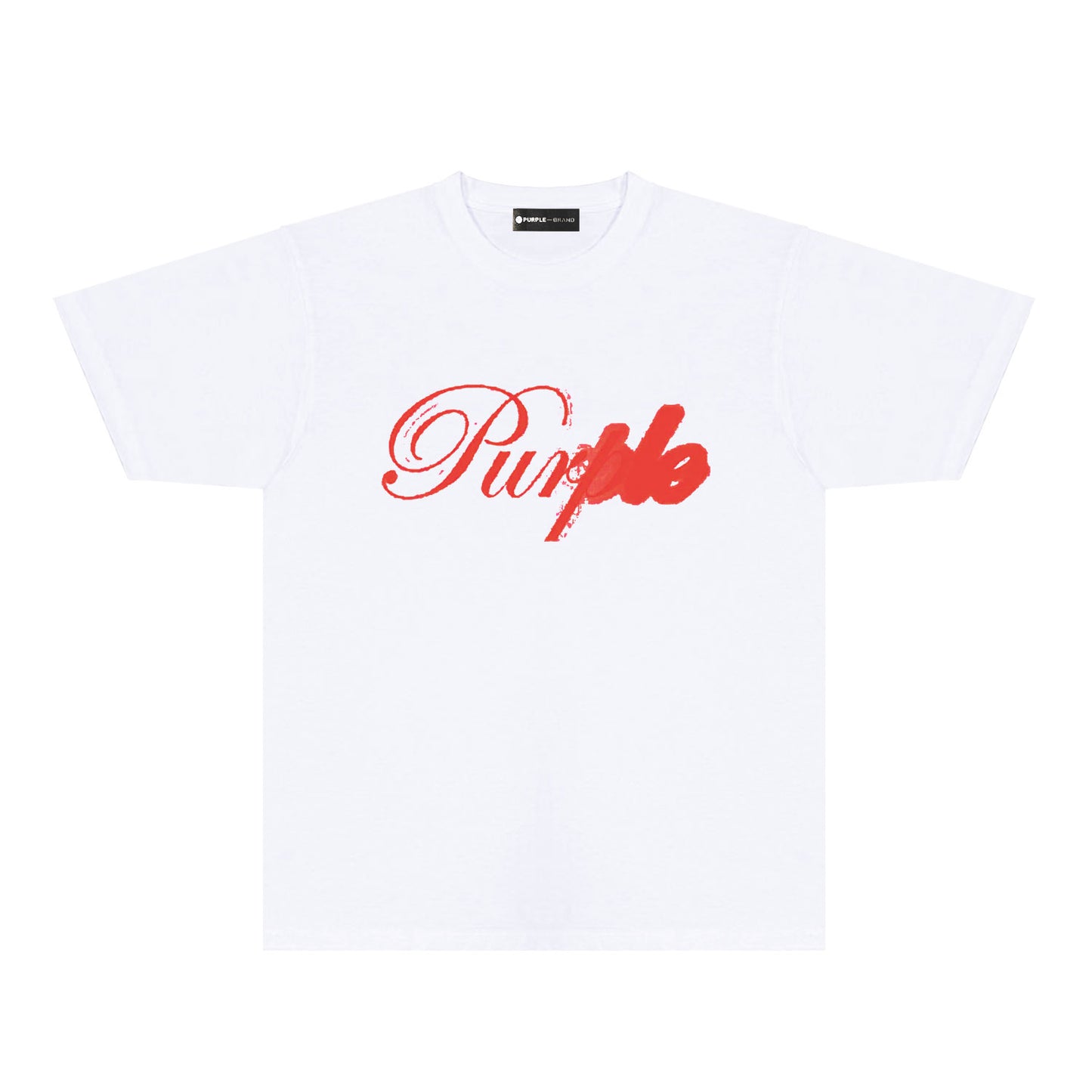 Purple Ink Typography Graphic T-Shirt Short Sleeve Casual Streetwear Tee PUR160