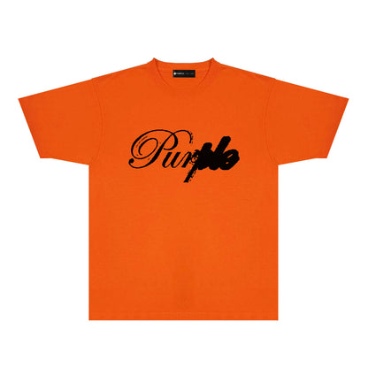 Purple Ink Typography Graphic T-Shirt Short Sleeve Casual Streetwear Tee PUR160