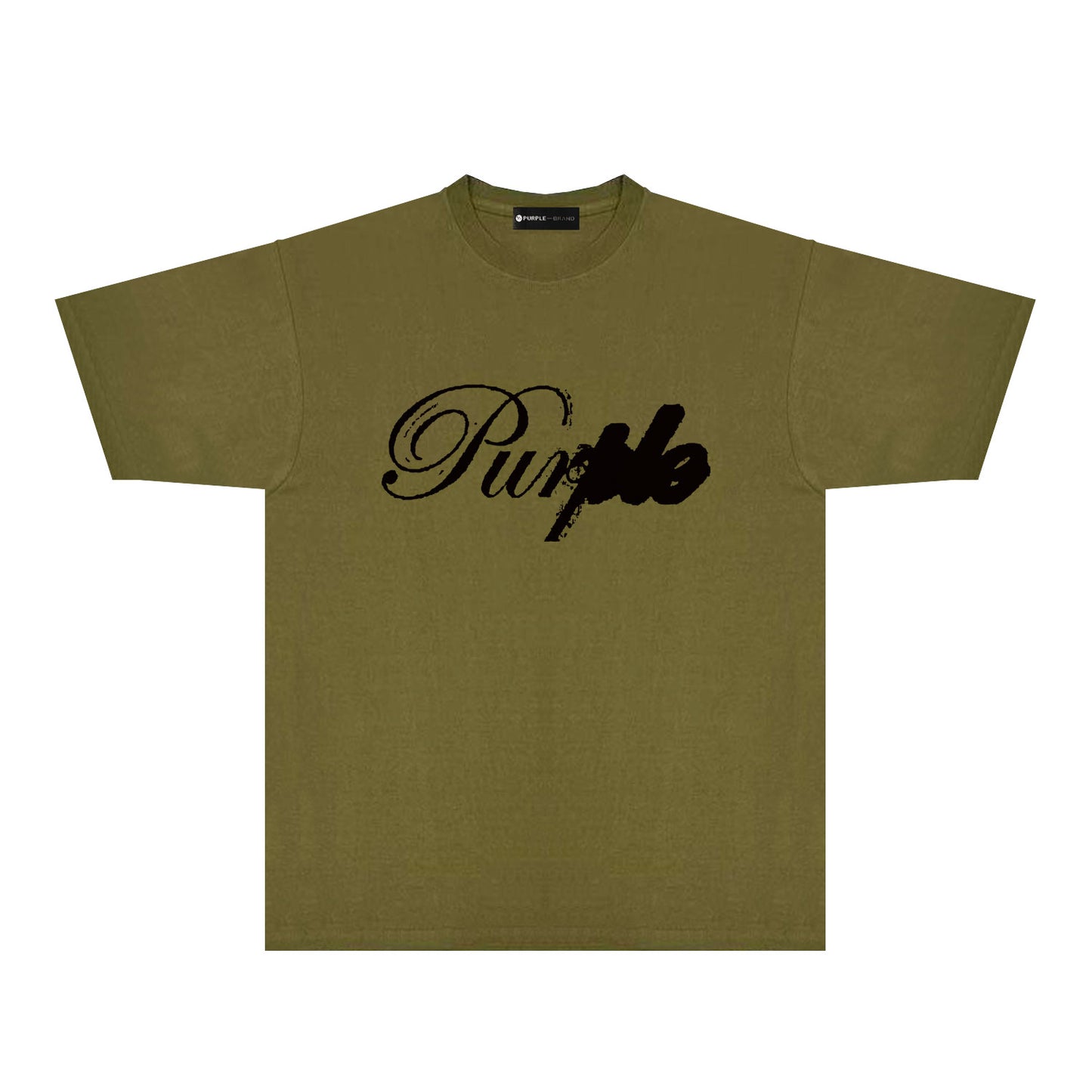 Purple Ink Typography Graphic T-Shirt Short Sleeve Casual Streetwear Tee PUR160
