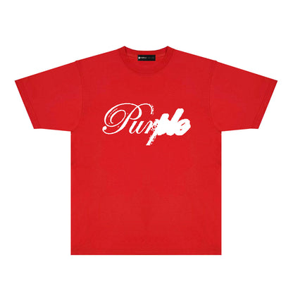 Purple Ink Typography Graphic T-Shirt Short Sleeve Casual Streetwear Tee PUR160